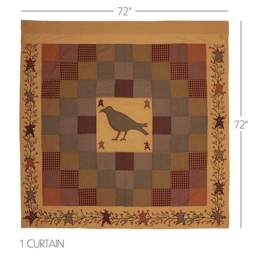 Heritage Farms Applique Crow and Star Shower Curtain 72x72