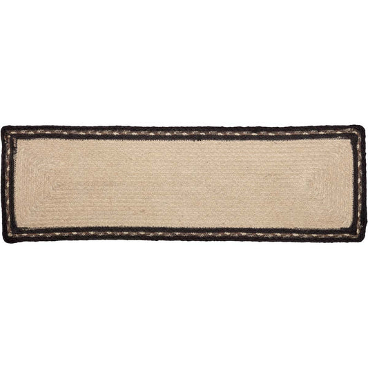 Sawyer Mill Charcoal Pig Jute Stair Tread Rect Latex 8.5x27