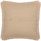 Burlap Vintage Fabric Euro Sham w/ Fringed Ruffle 26x26