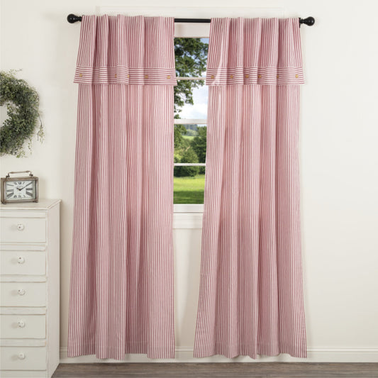 Farmhouse Ticking Red Panel Set of 2