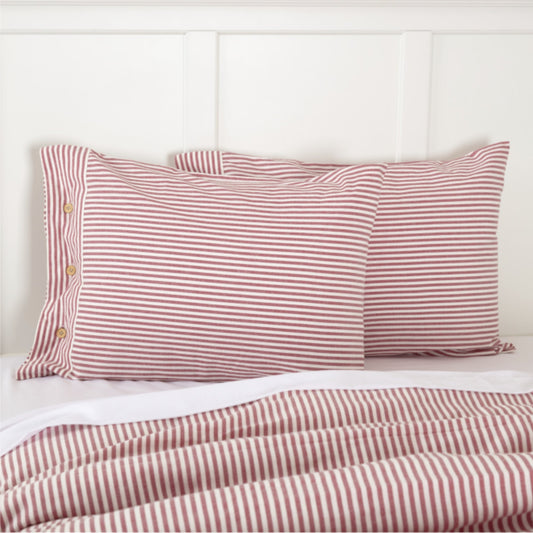 Farmhouse Ticking Red Standard Sham