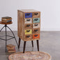 Multi-colored Reclaimed Wood Chest of Drawers