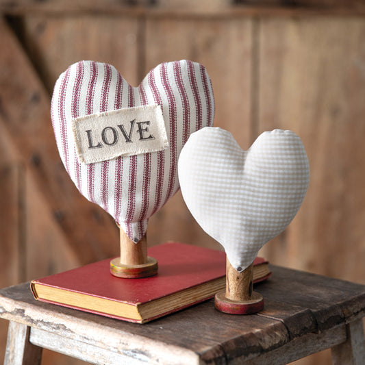 Set of Two Stuffed Hearts