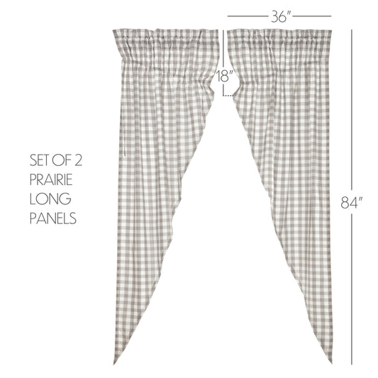 Annie Buffalo Grey Check Prairie Long Panel Set of 2 84x36x18