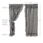 Annie Buffalo Black Check Ruffled Short Panel Set of 2 63x36