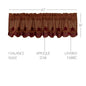 Burgundy Star Scalloped Layered Valance 16x60