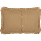 Burlap Natural Pillow w/ Fringed Ruffle 14x22