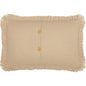 Burlap Vintage Pillow w/ Fringed Ruffle 14x22