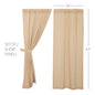 Burlap Vintage Short Panel Set of 2 63x36
