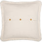Burlap Antique White Fabric Euro Sham w/ Fringed Ruffle 26x26