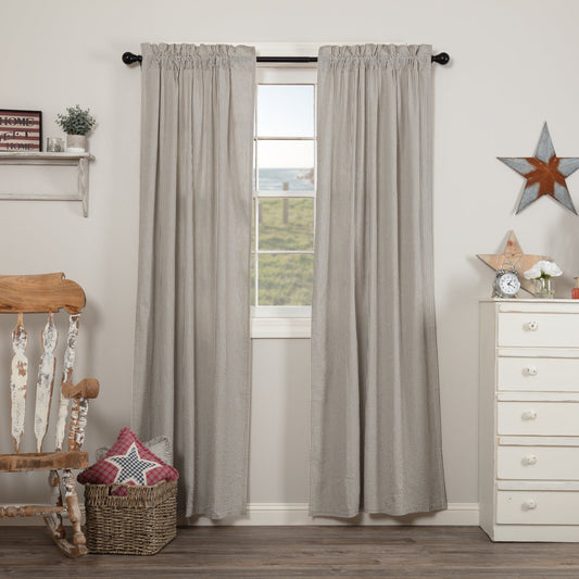 Hatteras Seersucker Blue Ticking Stripe Panel Set of 2