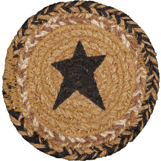 Kettle Grove Jute Coaster Stencil Star Set of 6