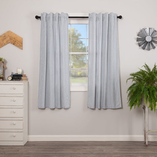 Sawyer Mill Blue Ticking Stripe Short Panel Set of 2