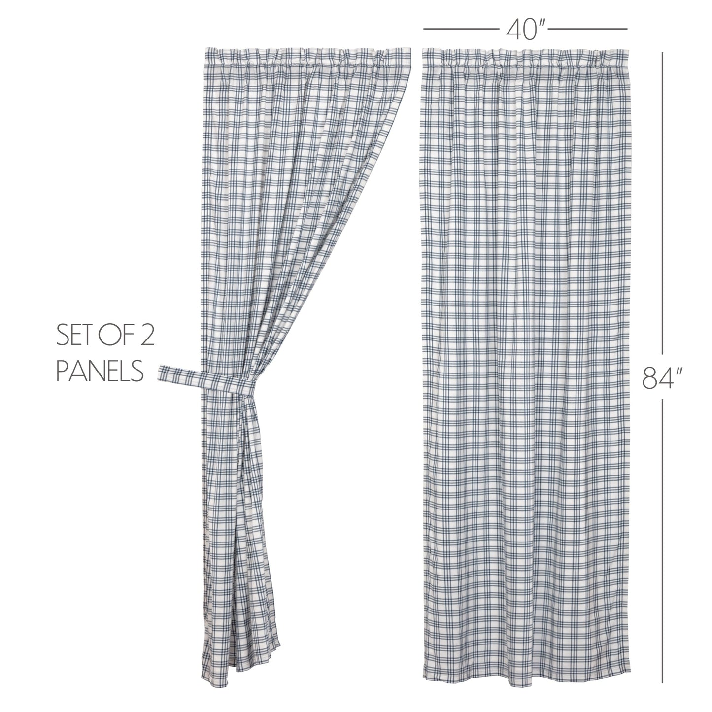 Sawyer Mill Blue Plaid Panel Set of 2 84x40
