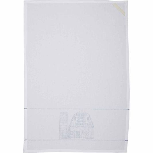 Sawyer Mill Blue Barn Muslin Bleached White Tea Towel 19x28