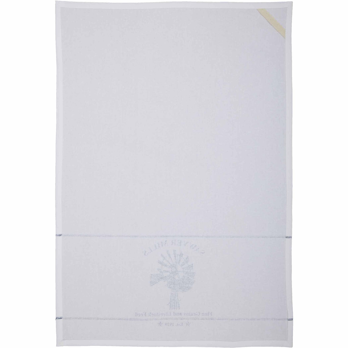 Sawyer Mill Blue Windmill Muslin Bleached White Tea Towel 19x28