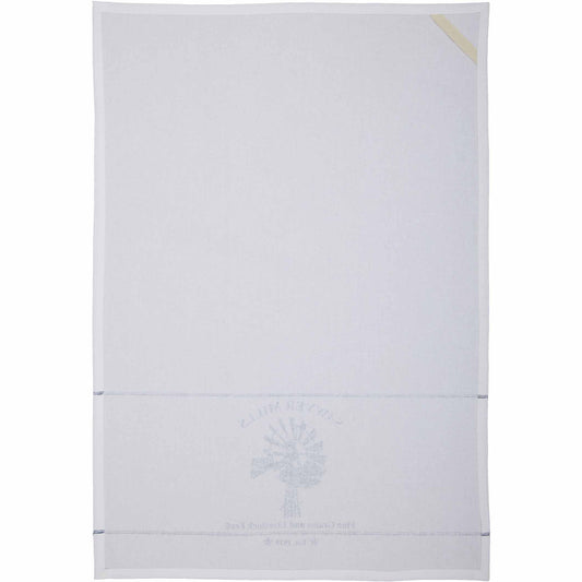 Sawyer Mill Blue Windmill Muslin Bleached White Tea Towel 19x28