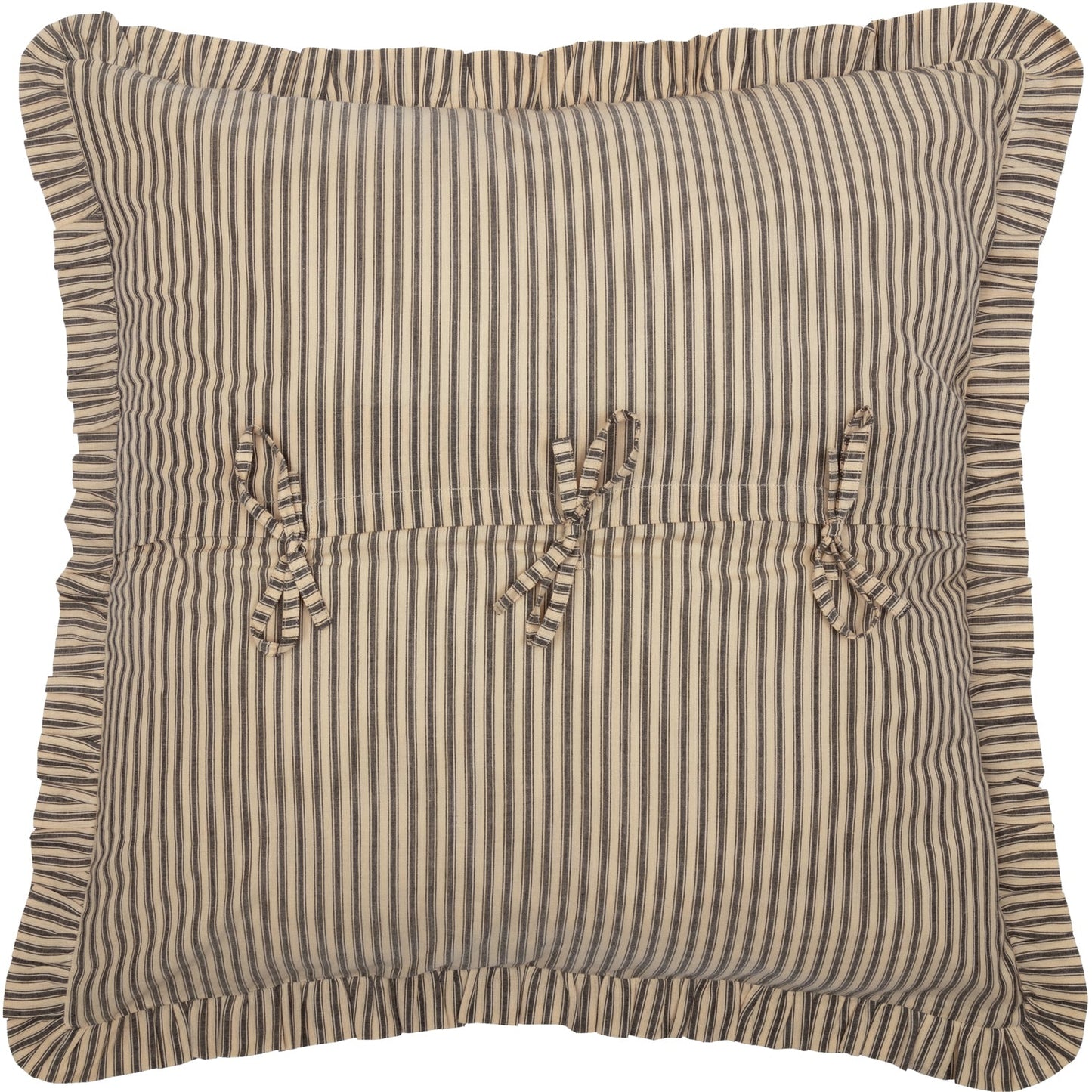 Sawyer Mill Charcoal Ticking Stripe Fabric Euro Sham 26x26