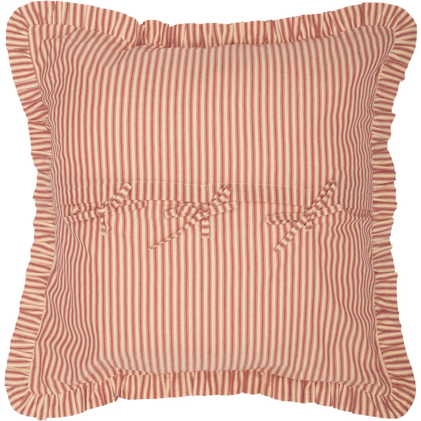 Sawyer Mill Red Ticking Stripe Fabric Euro Sham 26x26