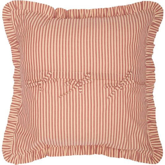 Sawyer Mill Red Ticking Stripe Fabric Euro Sham 26x26