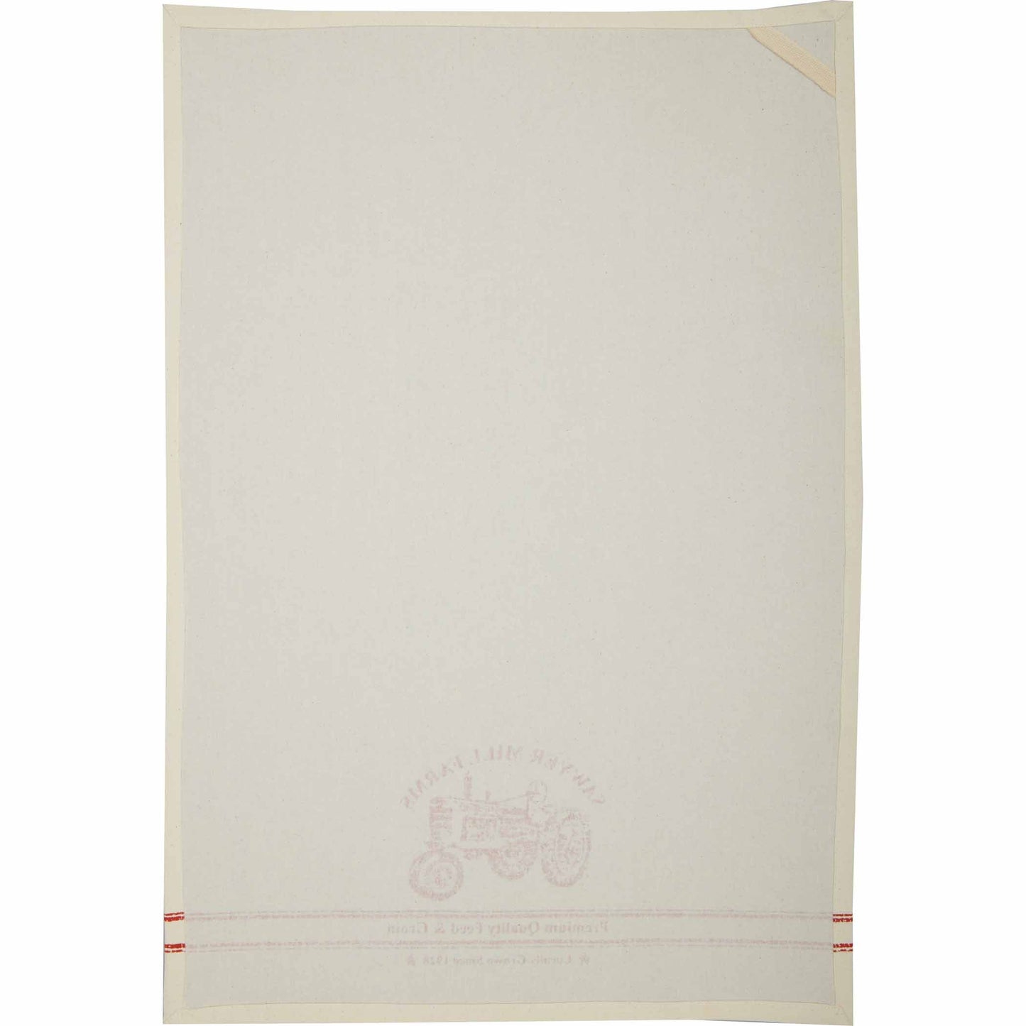 Sawyer Mill Red Tractor Muslin Unbleached Natural Tea Towel 19x28