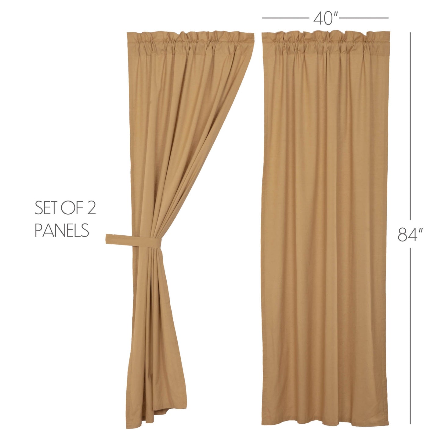 Simple Life Flax Khaki Panel Set of 2 84x40
