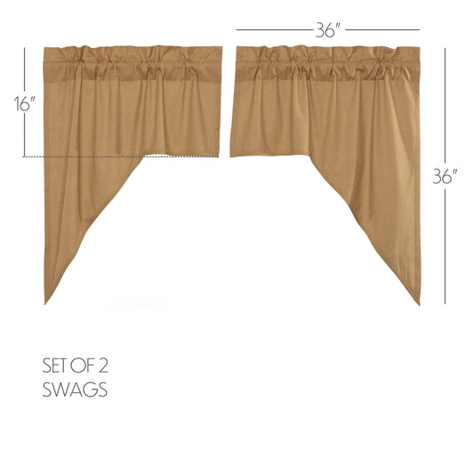 Simple Life Flax Khaki Swag Set of 2 36x36x16