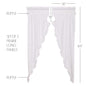 Muslin Ruffled Bleached White Prairie Long Panel Set of 2 84x36x18
