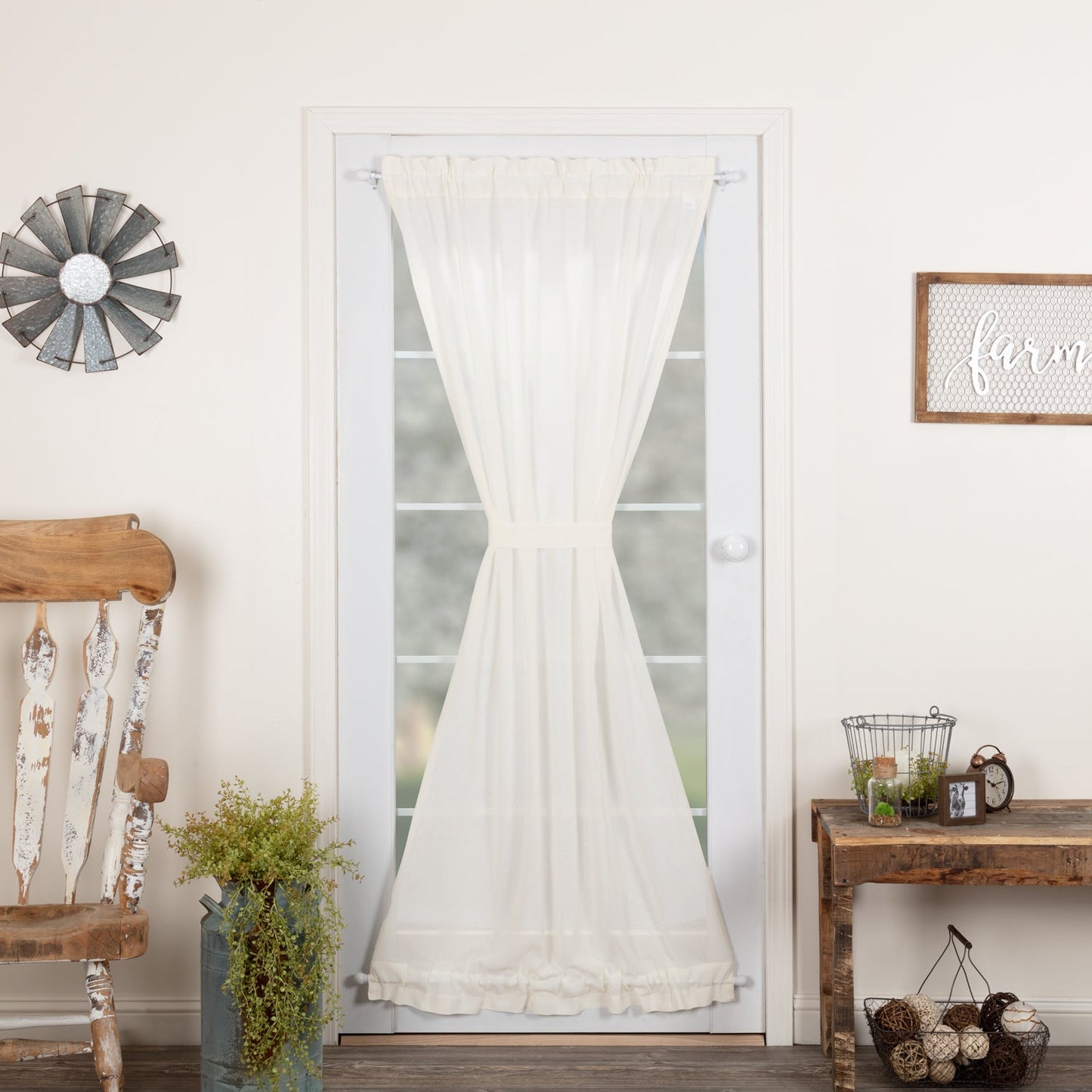 Tobacco Cloth Antique White Door Panel