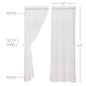 White Ruffled Sheer Petticoat Panel Set of 2 84x40
