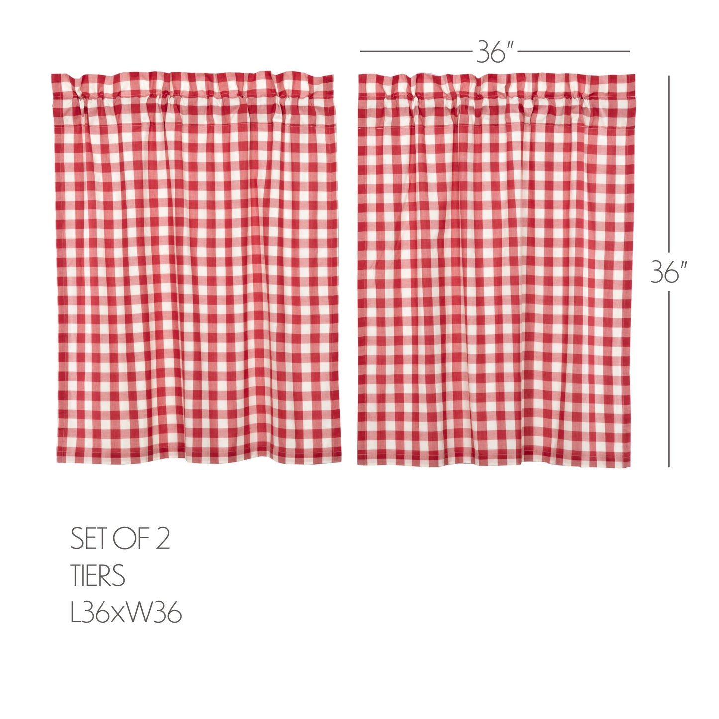 Annie Buffalo Red Check Tier Set of 2 L36xW36