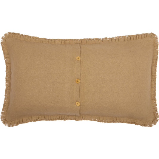 Burlap Natural King Sham w/ Fringed Ruffle 21x37