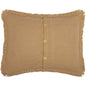 Burlap Natural Standard Sham w/ Fringed Ruffle 21x27
