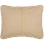 Burlap Vintage Standard Sham w/ Fringed Ruffle 21x27