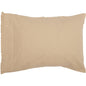 Burlap Vintage Standard Pillow Case w/ Fringed Ruffle Set of 2 21x30