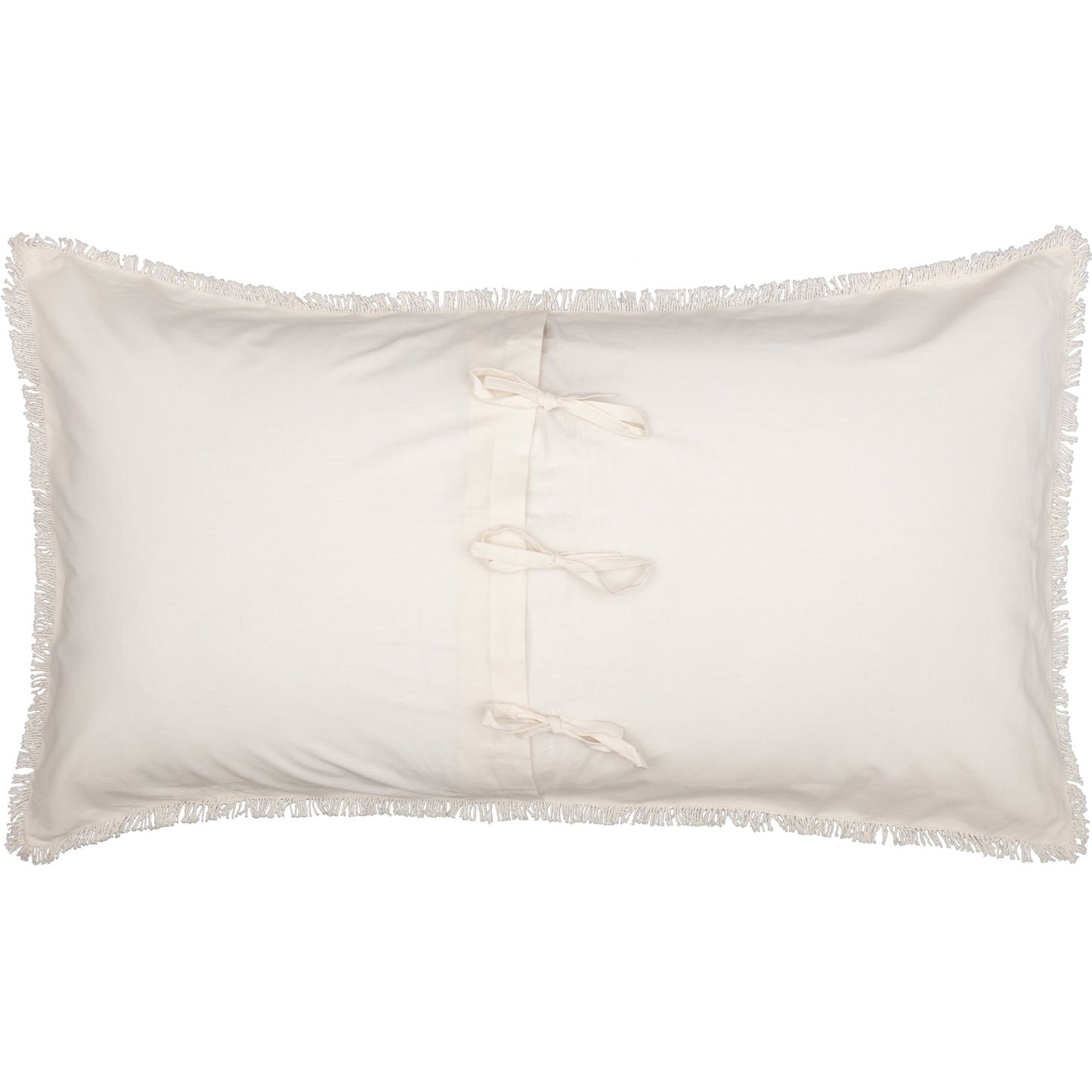 Burlap Antique White Star King Sham 21x37
