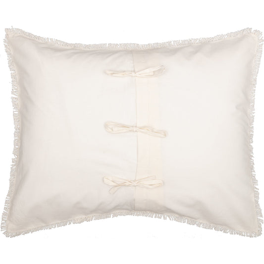 Burlap Antique White Star Standard Sham 21x27