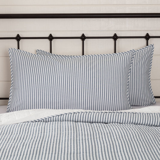 Sawyer Mill Blue Ticking Stripe King Sham