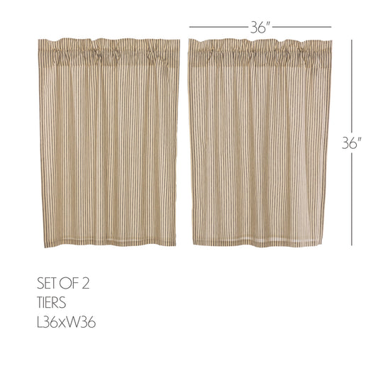 Sawyer Mill Charcoal Ticking Stripe Tier Set of 2 L36xW36