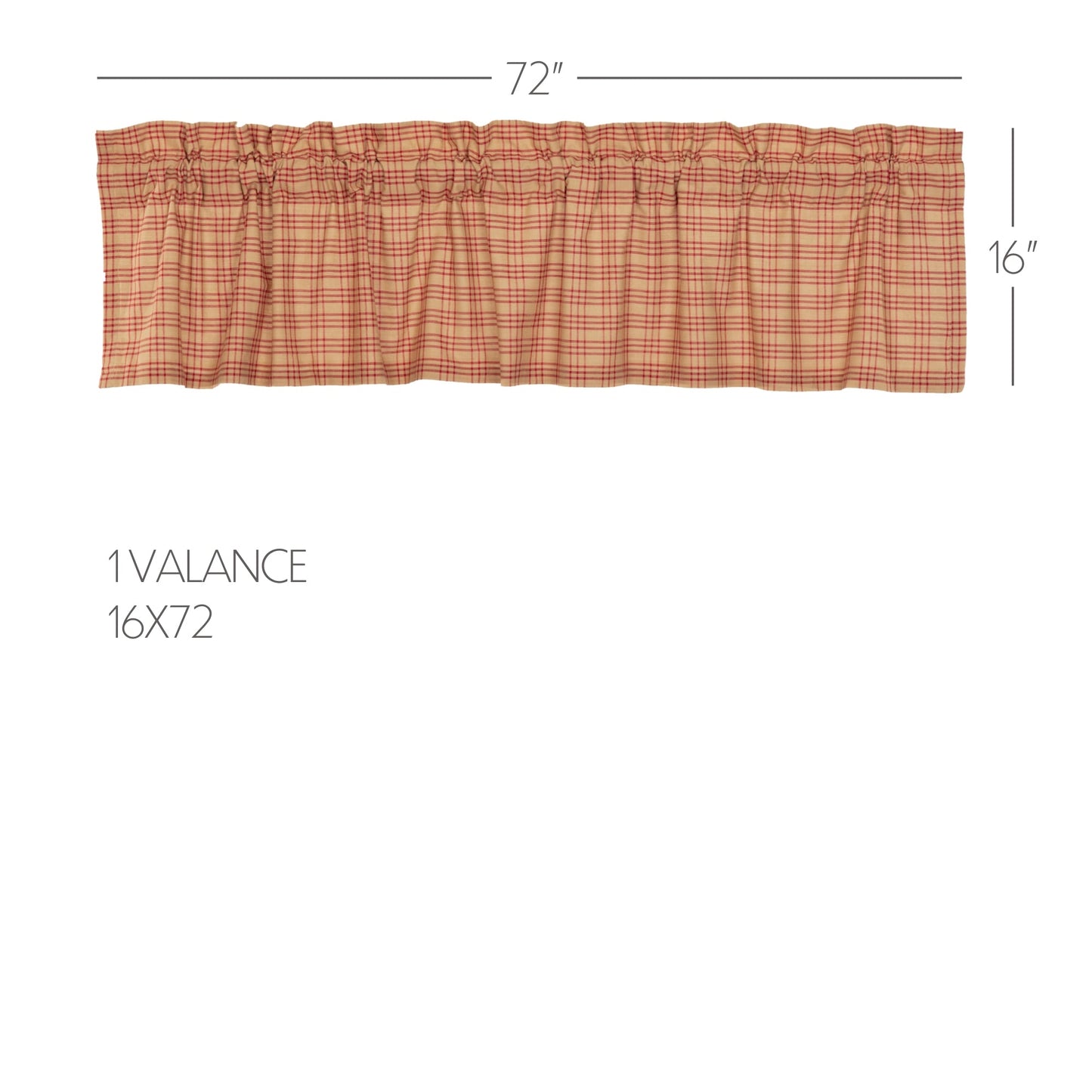 Sawyer Mill Red Plaid Valance 16x72