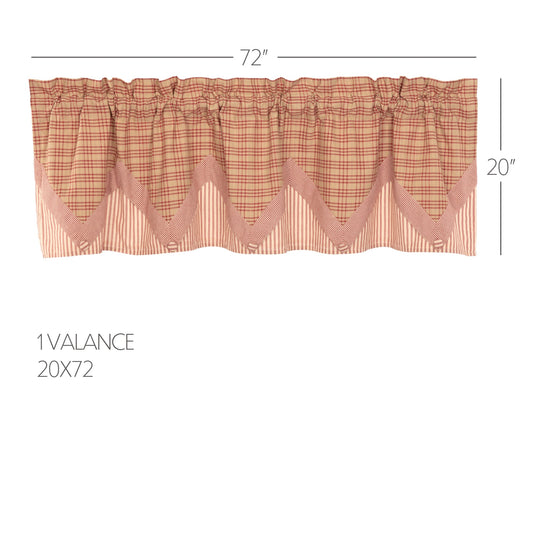 Sawyer Mill Red Valance Layered 20x72