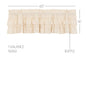 Muslin Ruffled Unbleached Natural Valance 16x60