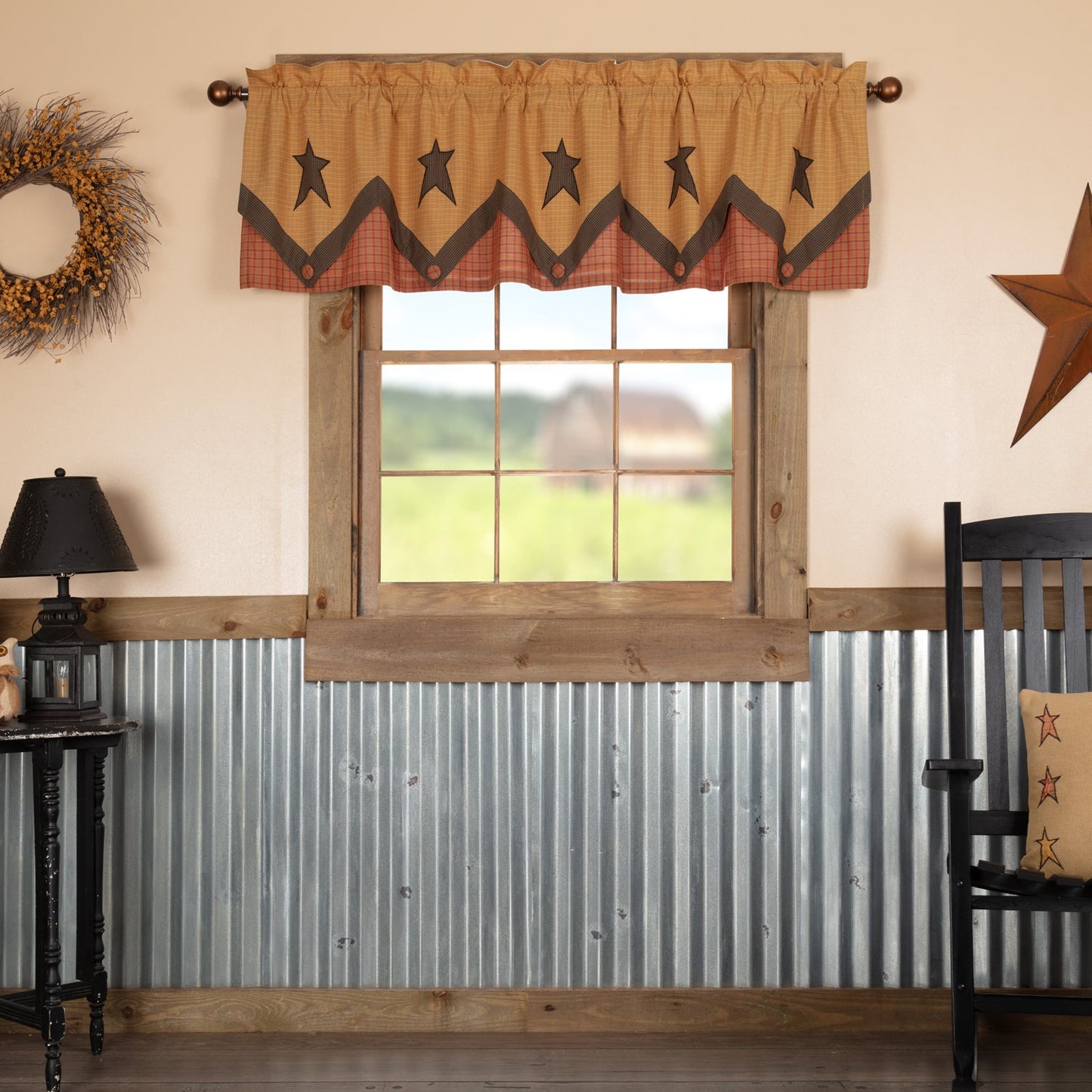 Stratton Primitive Star Valance Layered 20x72
