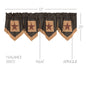 Patriotic Patch Star Block Valance Pleated 20x72