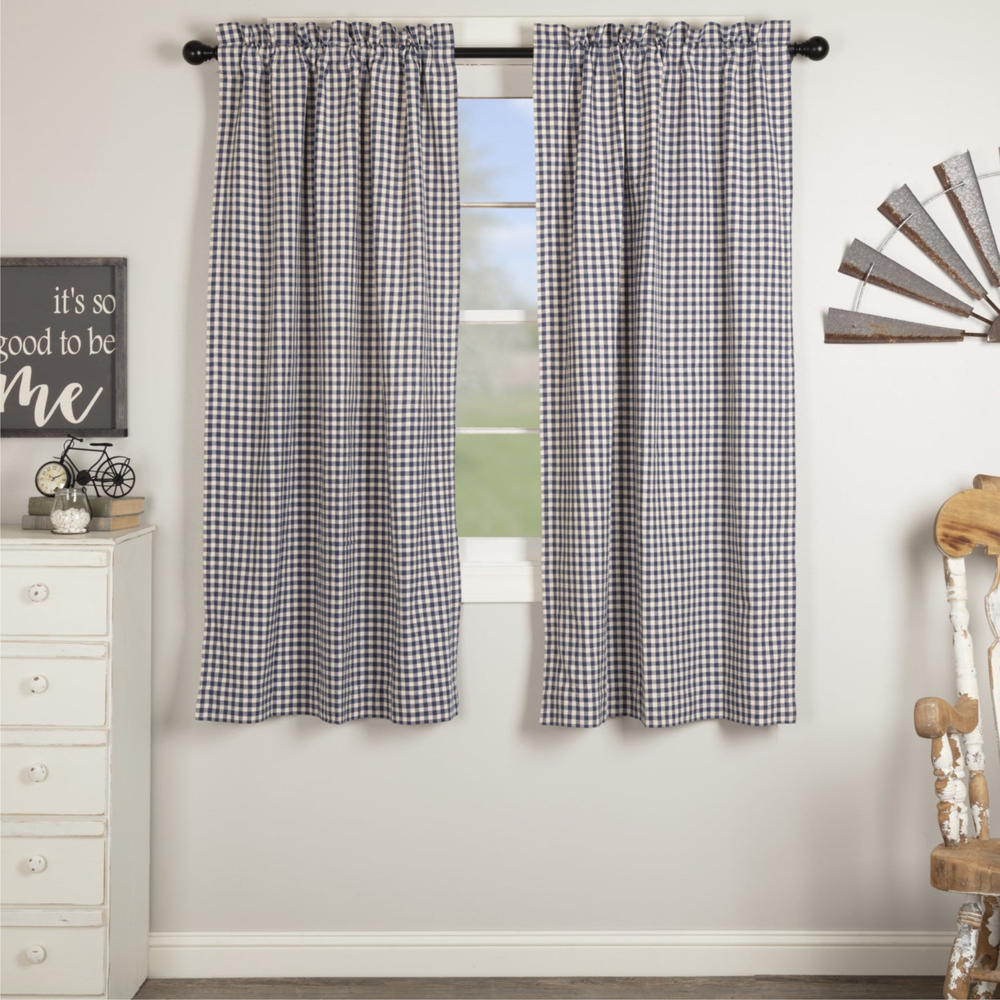 Doylestown Check Short Panel Set of 2 63Lx36W