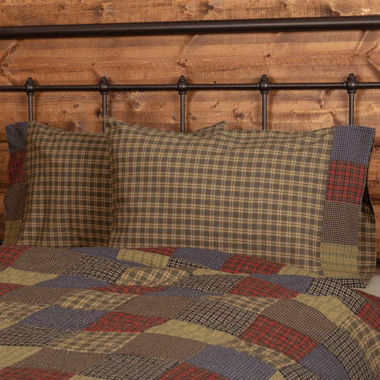 Cedar Ridge Standard Pillow Case with Block Border Set of 2