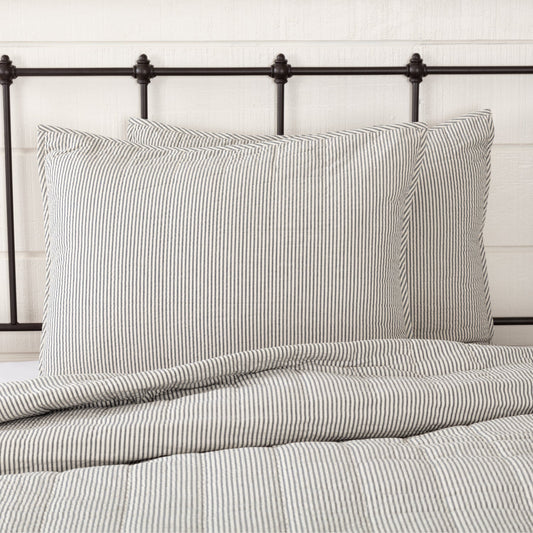 Hatteras Seersucker Blue Ticking Stripe Standard Sham