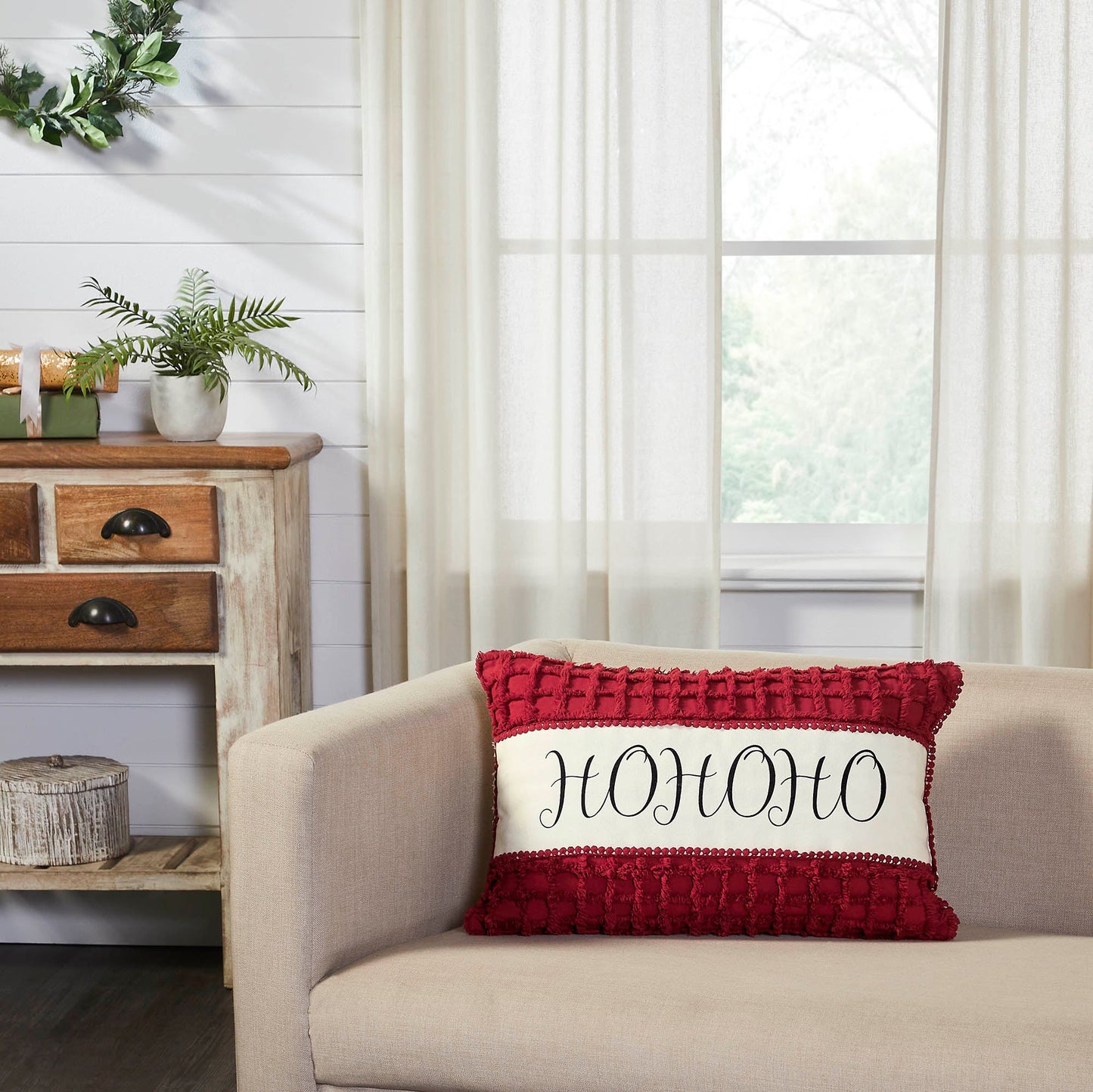 Kringle Chenille Ho Ho Ho Pillow