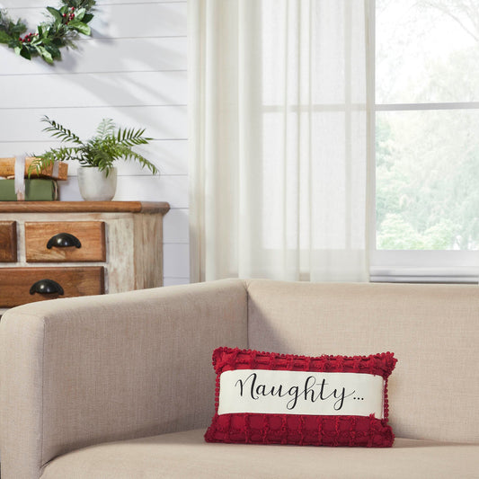 Kringle Chenille Naughty and Nice Pillow