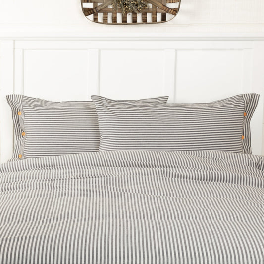 Farmhouse Ticking Gray King Sham